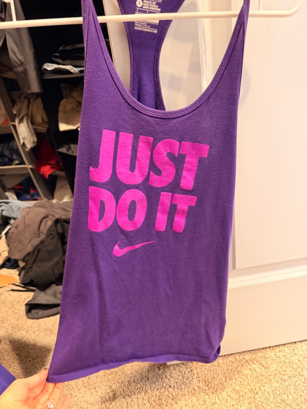 Nike Purple Racerback Tank with White Logo
